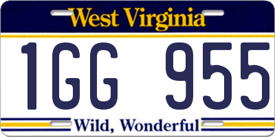 WV license plate 1GG955