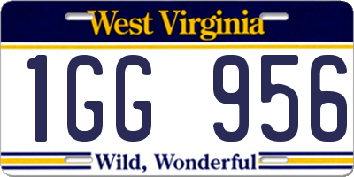 WV license plate 1GG956