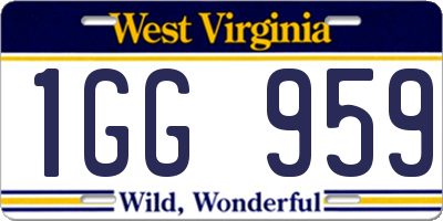 WV license plate 1GG959