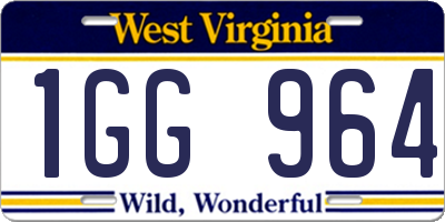 WV license plate 1GG964
