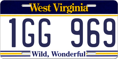 WV license plate 1GG969