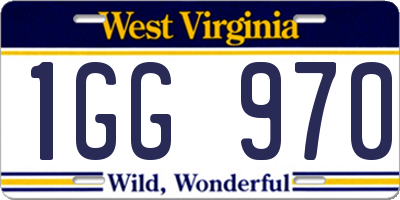 WV license plate 1GG970