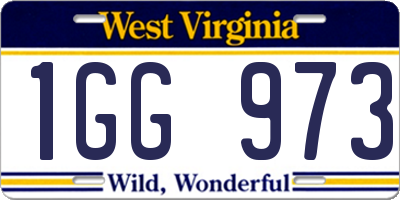 WV license plate 1GG973