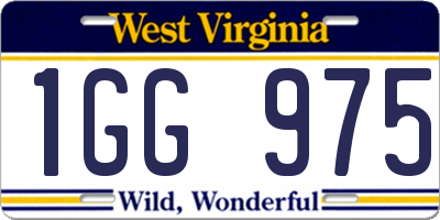 WV license plate 1GG975