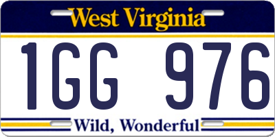 WV license plate 1GG976