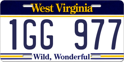 WV license plate 1GG977