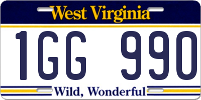 WV license plate 1GG990