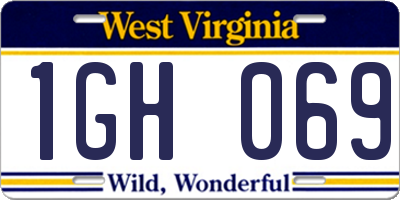 WV license plate 1GH069
