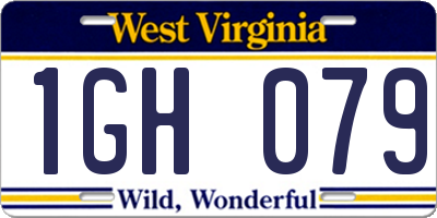 WV license plate 1GH079