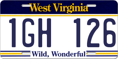 WV license plate 1GH126