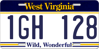 WV license plate 1GH128