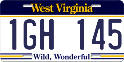 WV license plate 1GH145