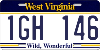 WV license plate 1GH146
