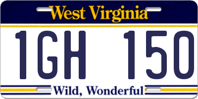 WV license plate 1GH150