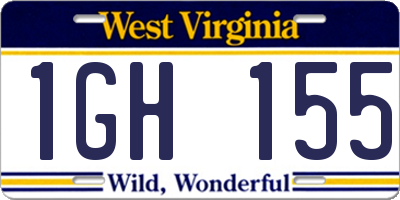 WV license plate 1GH155