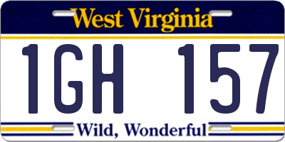 WV license plate 1GH157