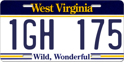 WV license plate 1GH175