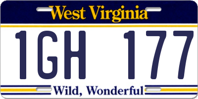 WV license plate 1GH177