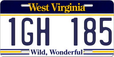 WV license plate 1GH185