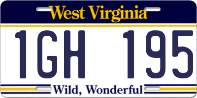 WV license plate 1GH195