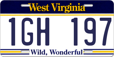 WV license plate 1GH197