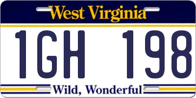 WV license plate 1GH198