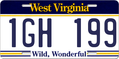 WV license plate 1GH199