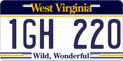 WV license plate 1GH220