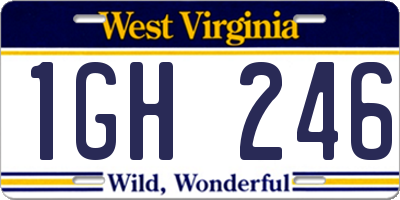 WV license plate 1GH246