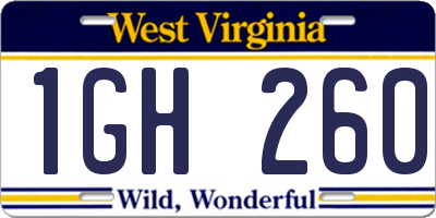WV license plate 1GH260