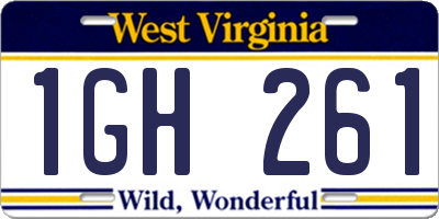 WV license plate 1GH261