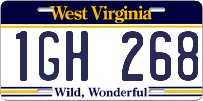 WV license plate 1GH268