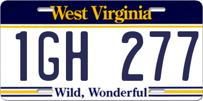 WV license plate 1GH277