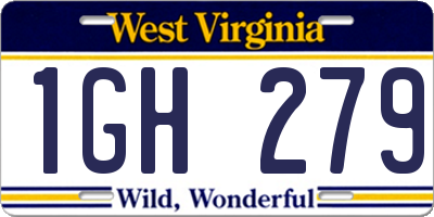 WV license plate 1GH279