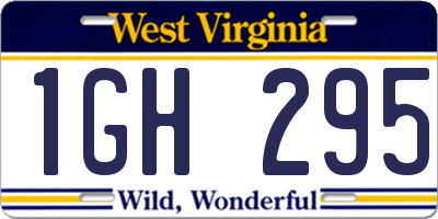 WV license plate 1GH295