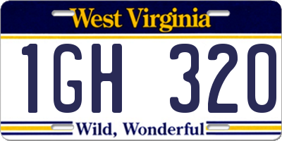 WV license plate 1GH320