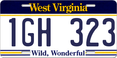 WV license plate 1GH323