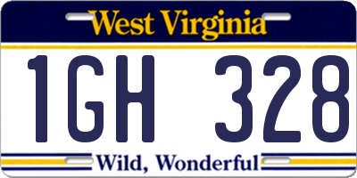 WV license plate 1GH328