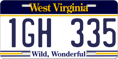 WV license plate 1GH335