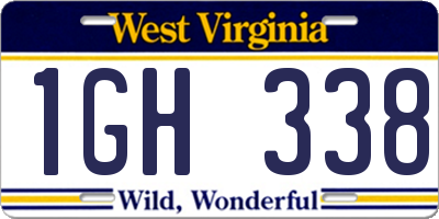 WV license plate 1GH338