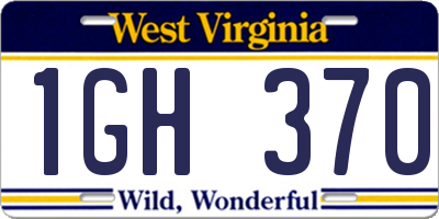 WV license plate 1GH370