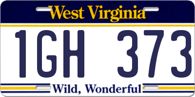 WV license plate 1GH373
