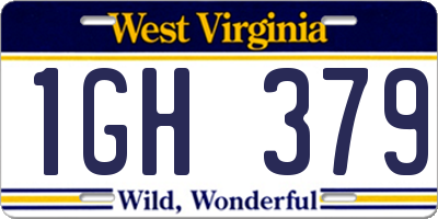 WV license plate 1GH379