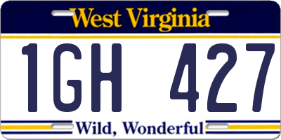 WV license plate 1GH427