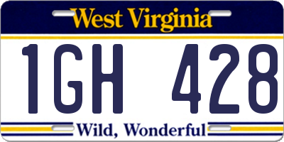 WV license plate 1GH428