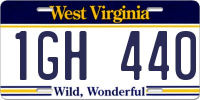 WV license plate 1GH440