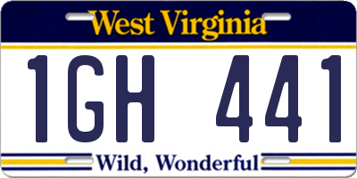 WV license plate 1GH441