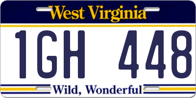 WV license plate 1GH448