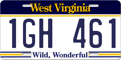 WV license plate 1GH461