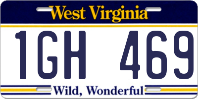 WV license plate 1GH469